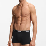 Boss Three-Pack Of Boxer Briefs In Stretch Cotton Black