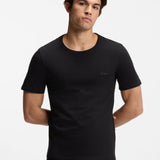 Boss Three-Pack Of Logo-Embroidered T-shirts In Black Grey White Cotton
