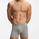 Boss Three-Pack Of Stretch-Cotton Boxer Briefs With Logos