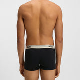 Boss Three-Pack Of Stretch-Cotton Trunks With Logo Waistbands