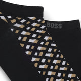 Boss Two-Pack Of Black Cotton-Blend Socks In An Ankle Length