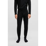 BOSS Waffle-Structure Pyjama Bottoms In A Cotton Blend In Black