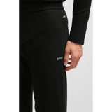 BOSS Waffle-Structure Pyjama Bottoms In A Cotton Blend In Black