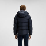 BOSS Water-repellent jacket with logo badge in Dark Blue