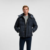 BOSS Water-repellent jacket with logo badge in Dark Blue