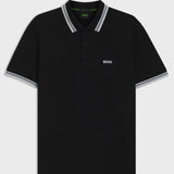 Boss Paddy Polo Black Shirt In Cotton Piqué