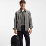 Boss Stretch-Cotton Slim-Fit Polo Shirt With Logo Patch Grey