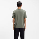 Boss Stretch-Cotton T-shirt With Contrast Logo Grey