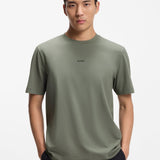 Boss Stretch-Cotton T-shirt With Contrast Logo Grey