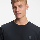 Boss Cotton-Jersey T-shirt Dark Blue With Logo Patch