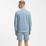 Boss Cotton-Terry Sweatshirt With Logo Patch In Light Blue