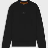 Boss Cotton-Terry Sweatshirt With Logo Print Black