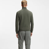 Boss Cotton-Terry Sweatshirt With Zip Collar Grey