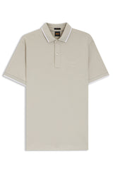 Boss Passertip Polo Shirt In Open Grey