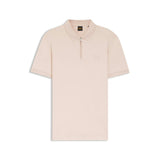 Boss Polo Slim Fit Passerzip In Open Pink