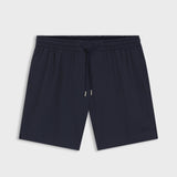 Boss Quick-Dry Swim Shorts In Stretch Seersucker In Dark Blue