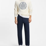Boss Straight-Fit Trousers In Cotton-Blend Twill Dark Blue