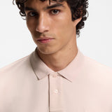Boss Stretch-Cotton Slim-Fit Polo Shirt With Logo Patch Light Pink