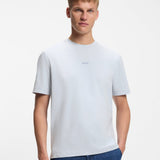 Boss Stretch-Cotton T-shirt With Logo Print Light Grey