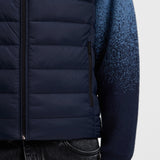 Boss Water-Repellent Gilet With Logo Patch Dark Blue