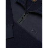BOSS Winterbrush Half-Zip Sweatshirt In Dark Blue