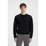 BOSS Orange Terry Cotton Sweatshirt With Logo Patch In Black