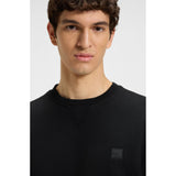 BOSS Orange Terry Cotton Sweatshirt With Logo Patch In Black