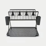 brabantia Foldable Dish Drying Rack, SinkSide(Large) In Dark Grey