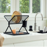 brabantia Foldable Dish Drying Rack, Small In Dark Grey