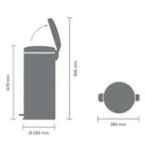 brabantia NewIcon Pedal Bin 30L In Brilliant Steel