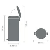 brabantia NewIcon Pedal Bin, 30L In Soft Beige