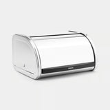 brabantia Roll Top Bread Bin, Medium In Brilliant Steel