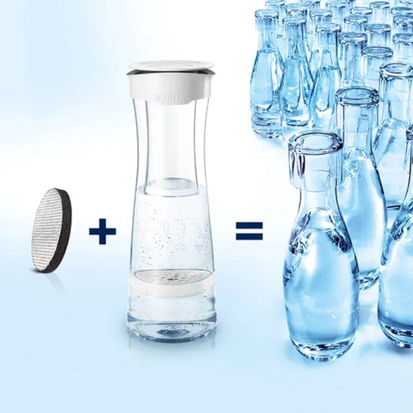 BRITA Fill & Serve Graphite Water Filter Carafe, Volume 1.3L/Funnel 0.5L In White