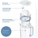 BRITA Glass Water Filter Jug 2.5L Light Blue