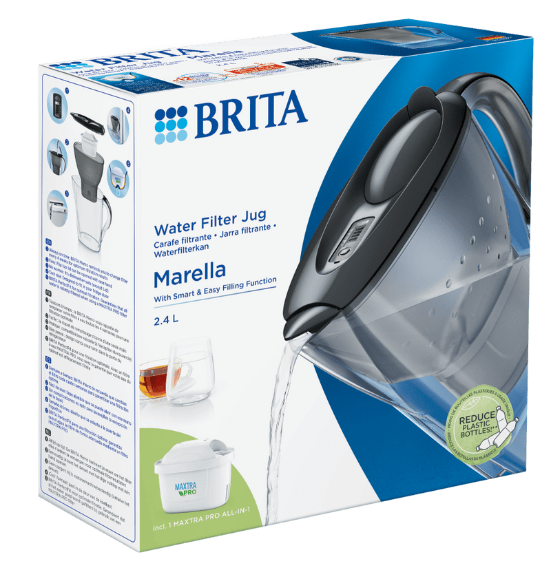 BRITA Marella Water Filter Fridge Jug White 2.4L + 1x MAXTRA PRO All-in-1  Filter
