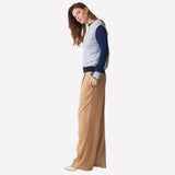 Brodie Colourblock Cashmere Jumper In Blue Mist