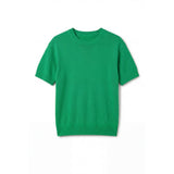 London Cashmere Company Esme Crew Tee In Spring Green