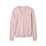 London Cashmere Company Indigo V Neck Jumper In Quartz Pink