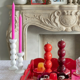 Addison Ross Tall Bobbin Candlestick 24cm In White
