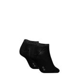 Calvin Klein 2 Pack Logo Shiny Sneaker Socks In Black