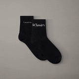 Calvin Klein 2 Pack Soft Cotton Stretch Ankle Socks In Black