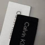 Calvin Klein 2 Pack Soft Cotton Stretch Crew Socks In Black