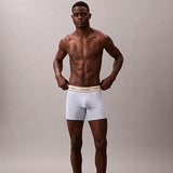 Calvin Klein 3 Pack Boxer Briefs Heritage Cotton Stretch In Black/Grey Heather/Breezy Blue
