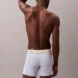 Calvin Klein 3 Pack Boxer Briefs Heritage Cotton Stretch In Black/Grey Heather/Breezy Blue