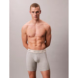 Calvin Klein 3 Pack Boxer Briefs - Heritage Cotton Stretch In Oyster Grey/Grey Heather/White