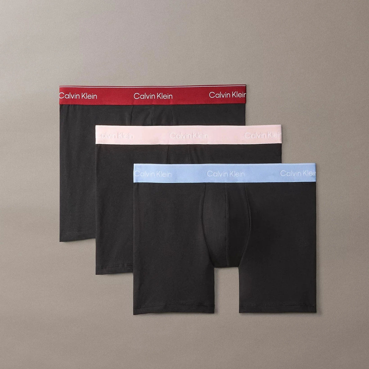 Calvin Klein Three Pack of Cotton Stretch Boxer Briefs in Grey/Black/W