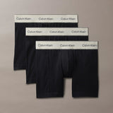 Calvin Klein 3 Pack Heritage Cotton Stretch Boxer Briefs In Black