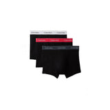 Calvin Klein 3 Pack Icon Cotton Stretch Mens Relaxed Fit Trunks in Black w/ Adrenaline Rush WB/Black w