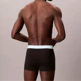 Calvin Klein 3 Pack Relaxed Dart Trunks Icon Cotton Stretch in black w/ black wb/black w/ feel the