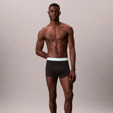 Calvin Klein 3 Pack Relaxed Dart Trunks Icon Cotton Stretch in black w/ black wb/black w/ feel the